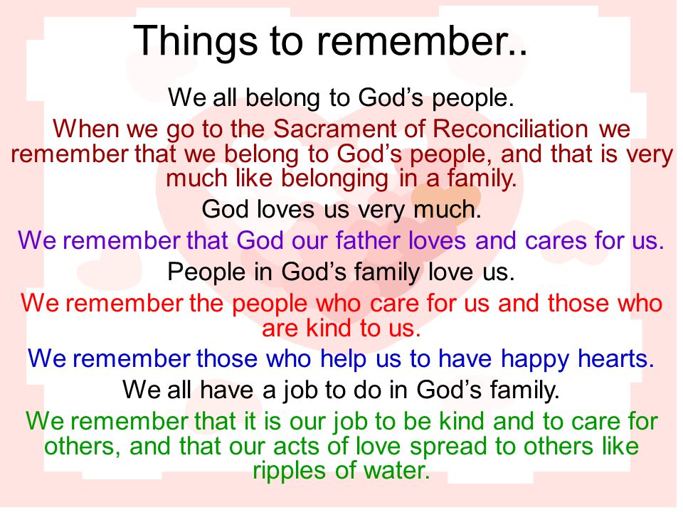 Things to remember.. We all belong to God’s people.