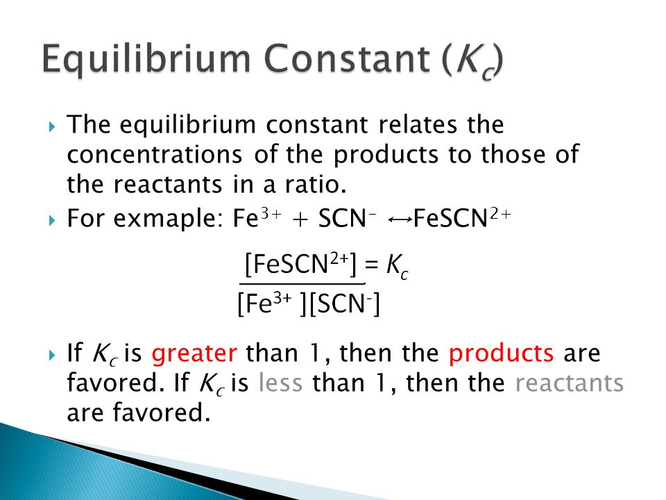 equilibrium constant for fescn2