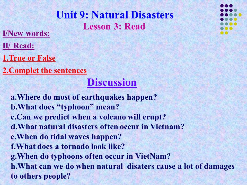 Natural disasters listening