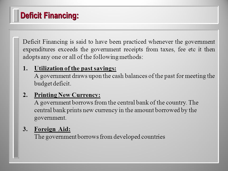 role of deficit financing in india