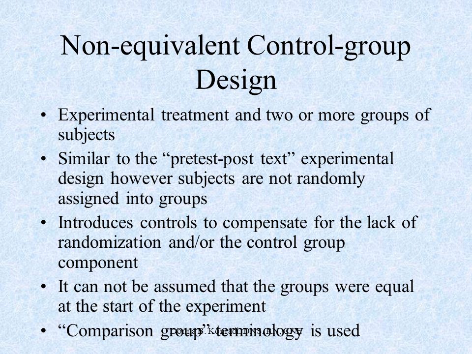 Non-equivalent Control-group Design