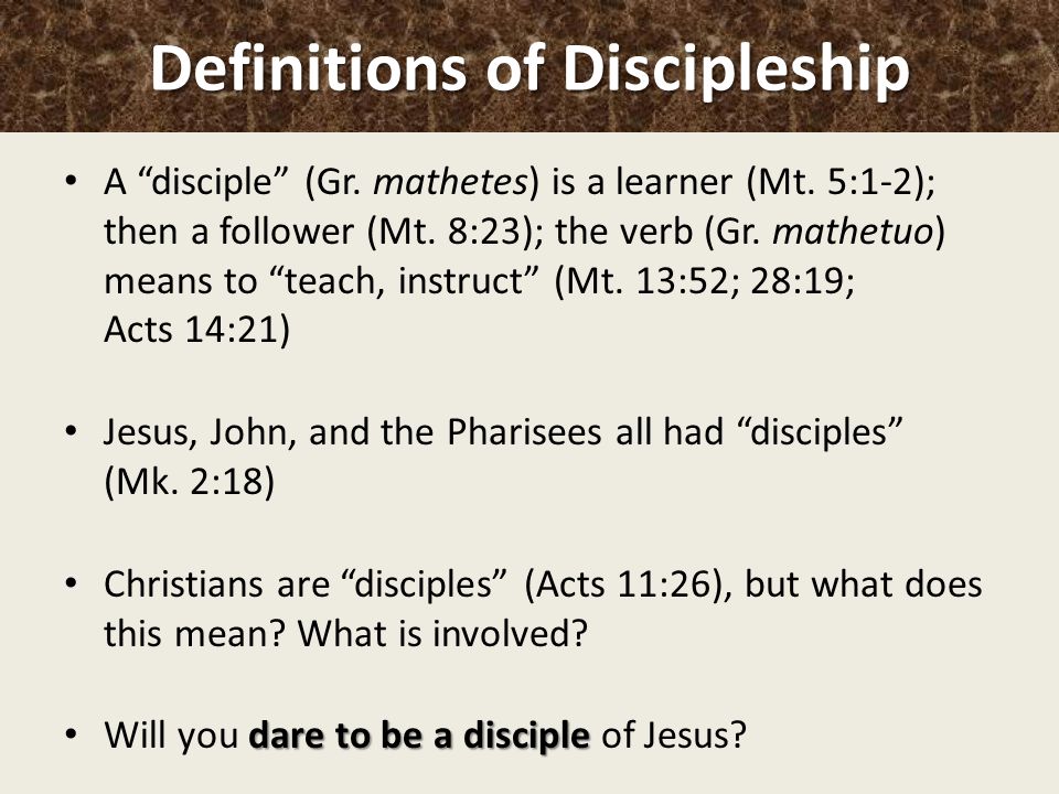 Definitions of Discipleship