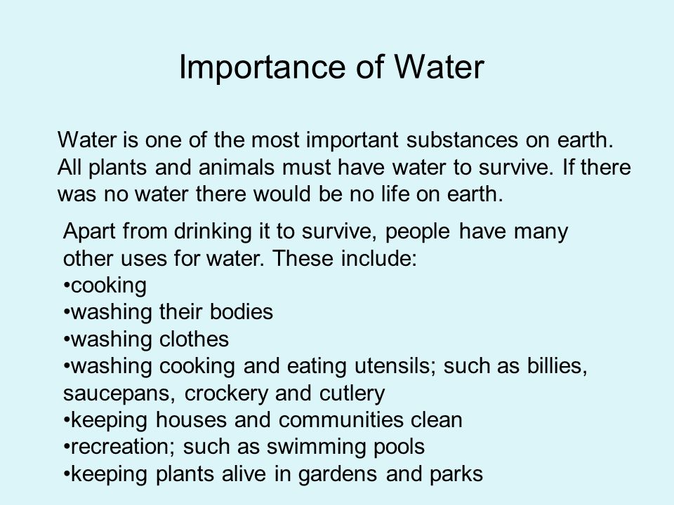 important uses of water