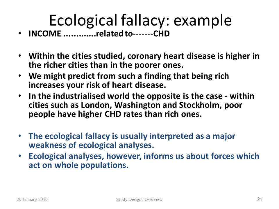 Ecological fallacy: example
