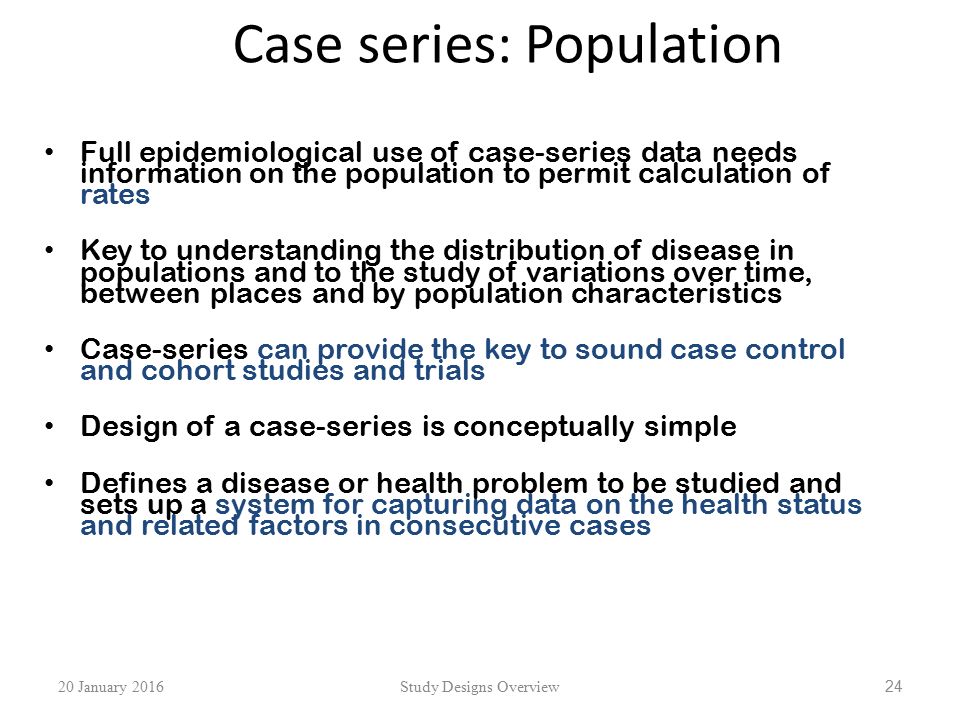 Case series: Population