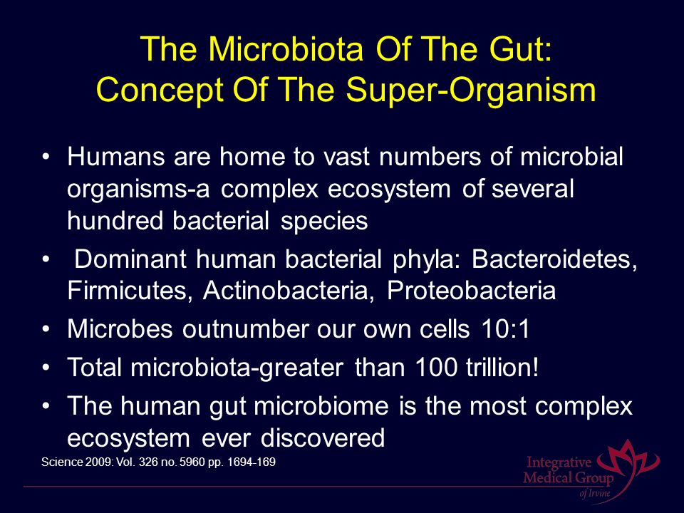 The Microbiota Of The Gut: Concept Of The Super-Organism