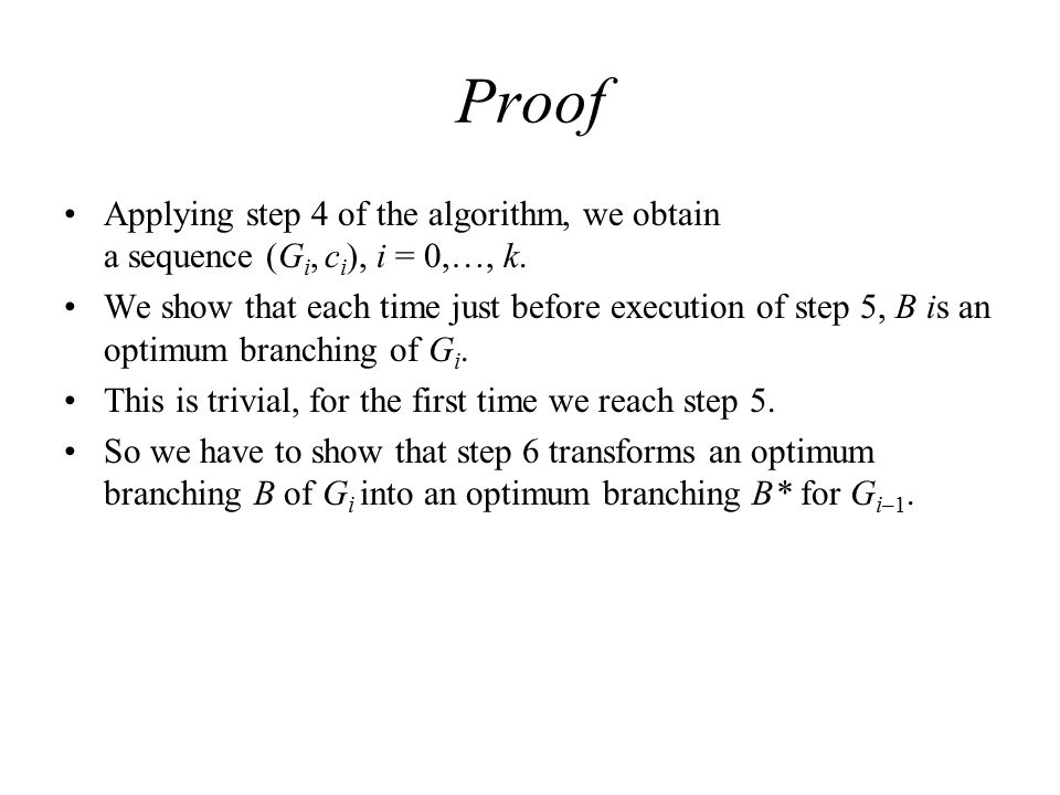 Proof Applying step 4 of the algorithm, we obtain a sequence (Gi, ci), i = 0,…, k.