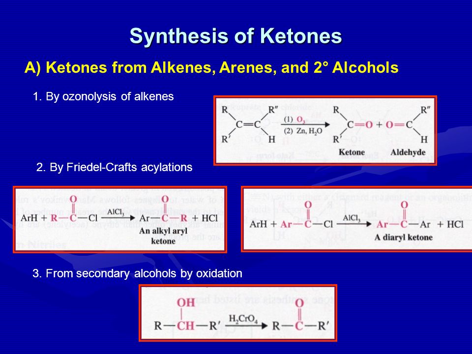 Synthesis of Ketones A) Ketones from Alkenes, Arenes, and 2° Alcohols