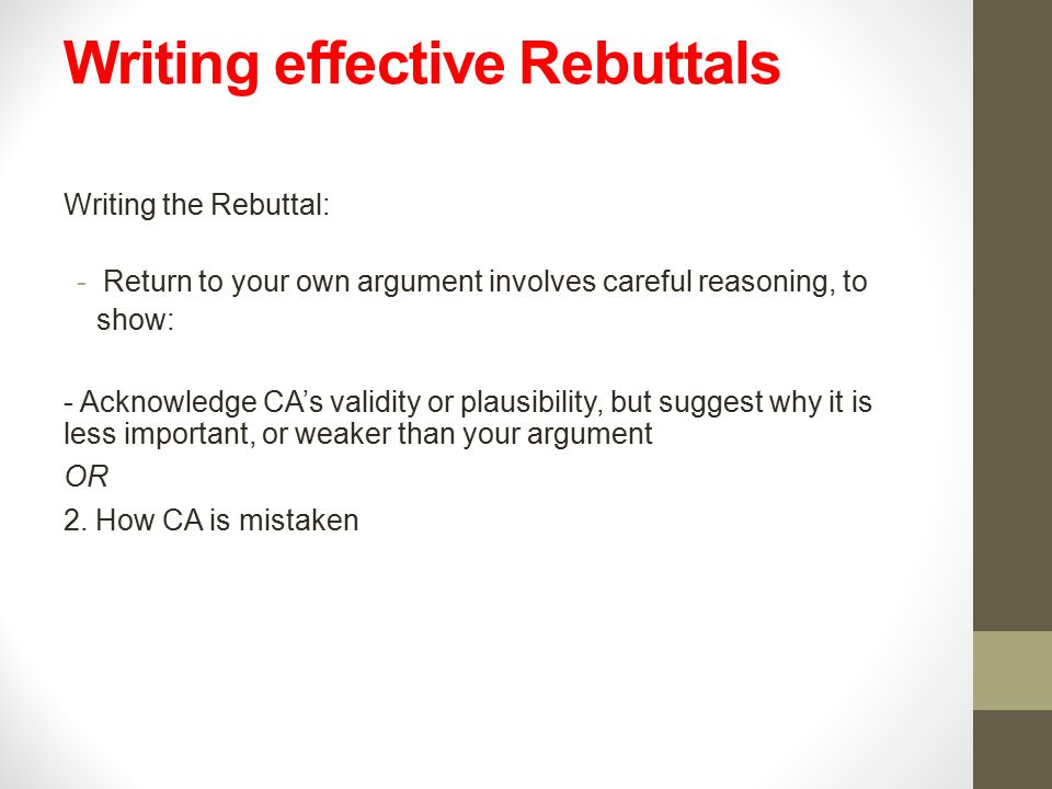 how to write a rebuttal