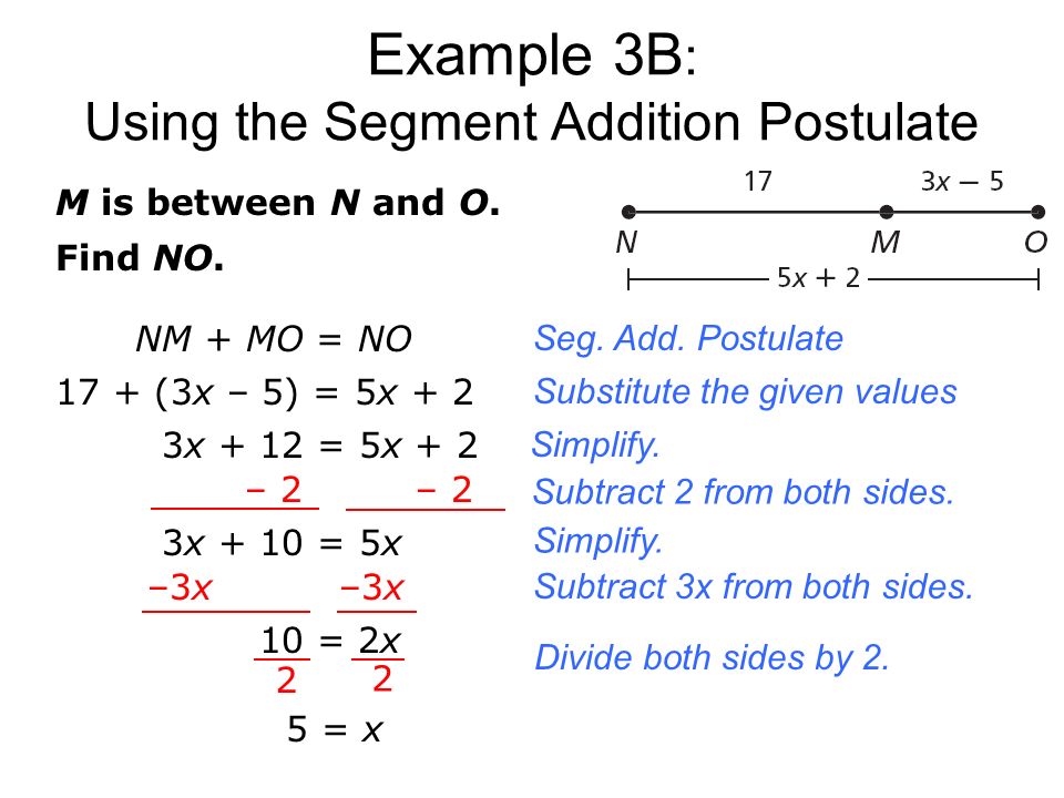 Example 3B: Using the Segment Addition Postulate