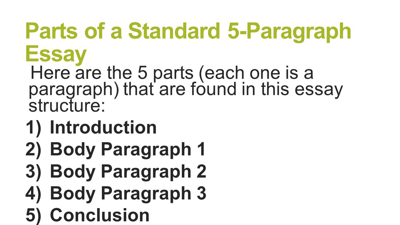 the 5 paragraph essay