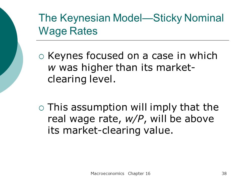 The Keynesian Model—Sticky Nominal Wage Rates