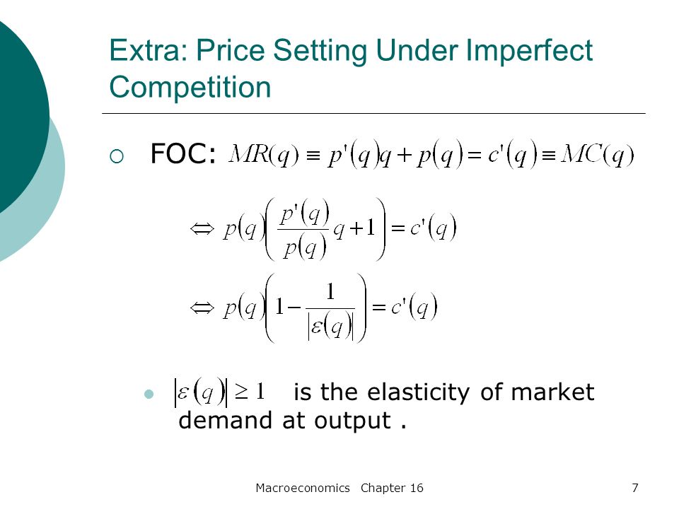 Extra: Price Setting Under Imperfect Competition