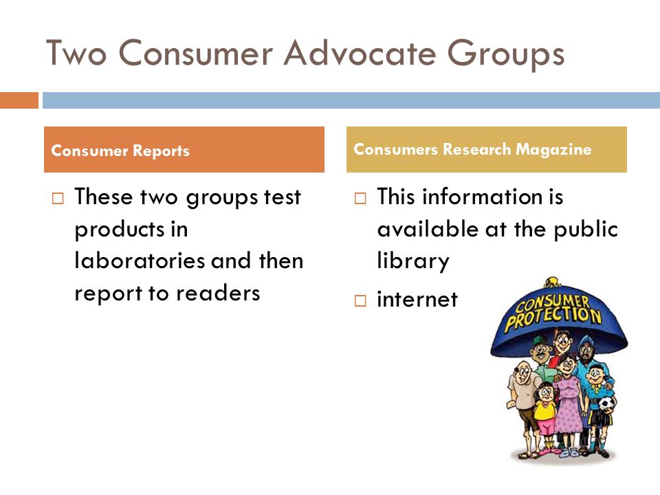 Two Consumer Advocate Groups
