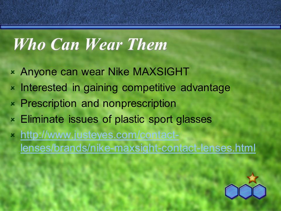 Nike MAXSIGHT Sport-Tinted Contact Lenses - ppt video online download
