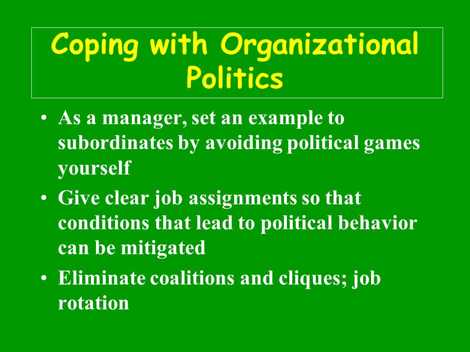 organizational politics example