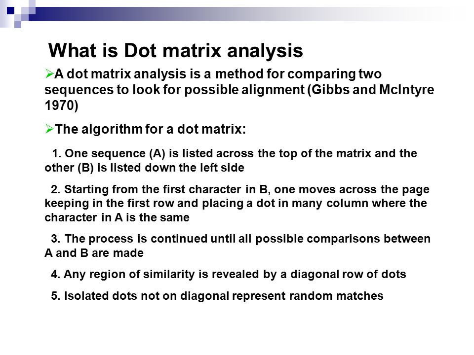 What is Dot matrix analysis