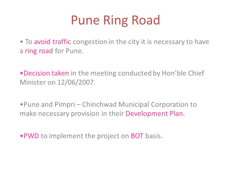Pune Metropolitan Region Development Authority - पुणे महानगर प्रदेश विकास  प्राधिकरण (पीएमआरडीए) पुणे रिंग रोड प्रकल्पाचा नकाशा Map of the Pune Ring  Road Project being executed by Pune ...