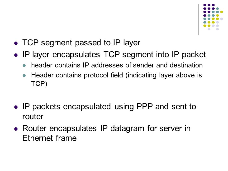 TCP segment passed to IP layer