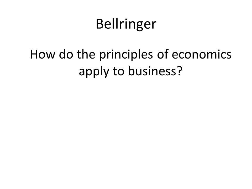 How do the principles of economics apply to business