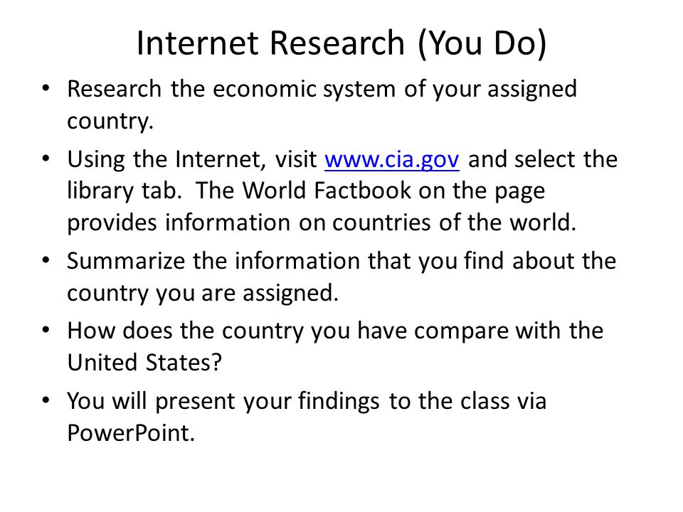 Internet Research (You Do)