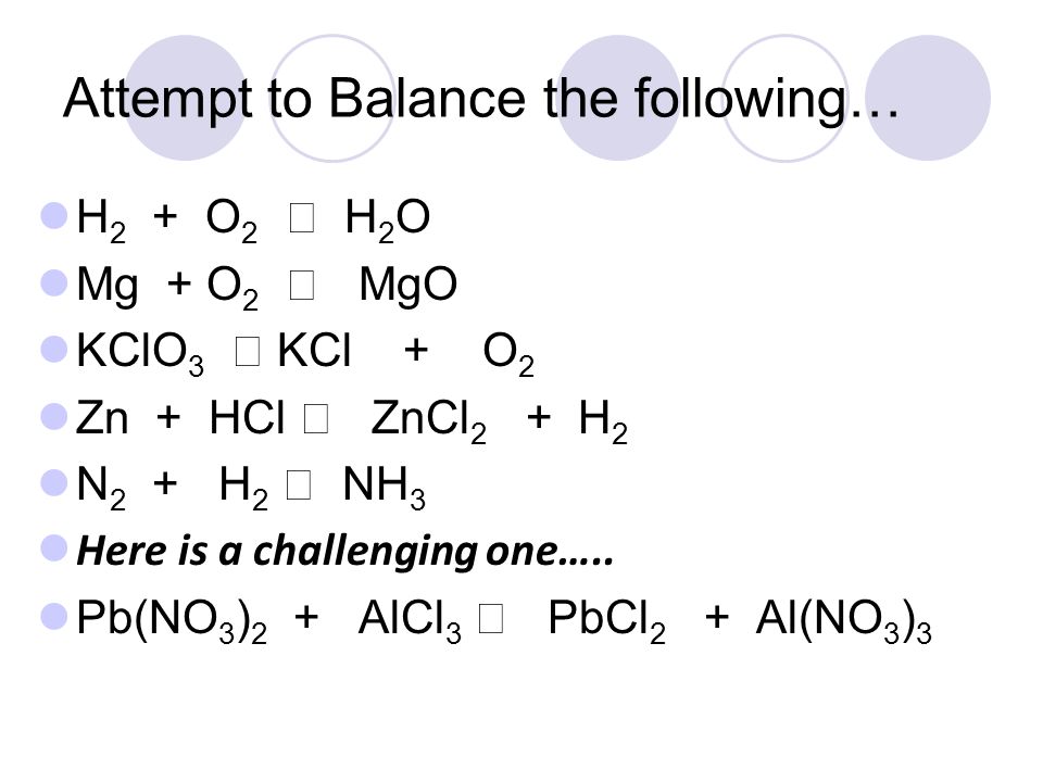 How to Balance Chemical Equations - ppt video online downloa