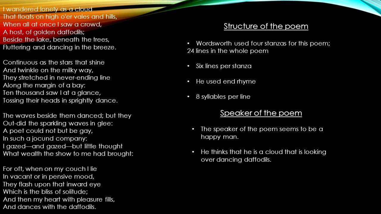 I Wandered Lonely As A Cloud Ppt Video Online Download
