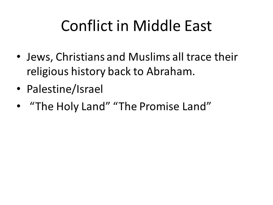 Conflict in Middle East