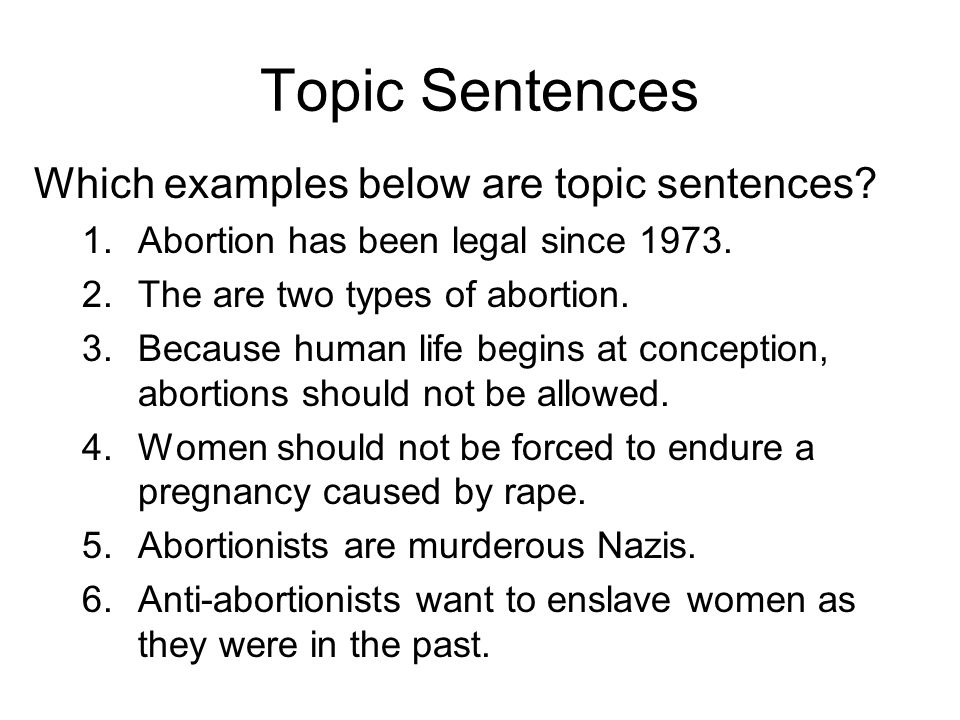topic sentence about abortion