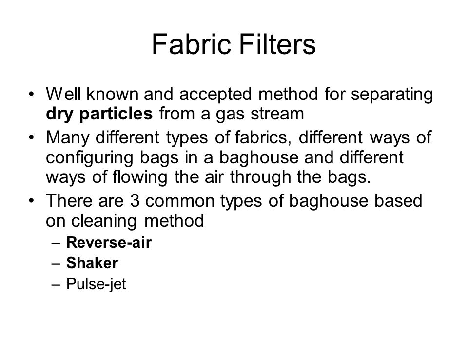 Particulate Control-2 Fabric Filters Particulate Scrubbers - ppt video  online download