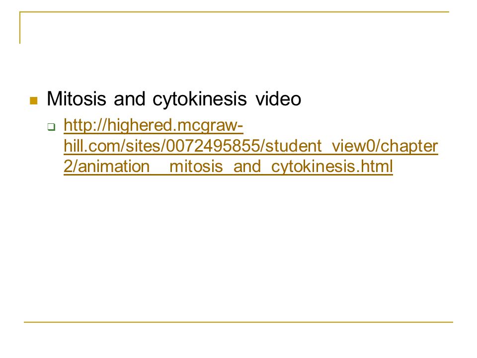 Mitosis and cytokinesis video