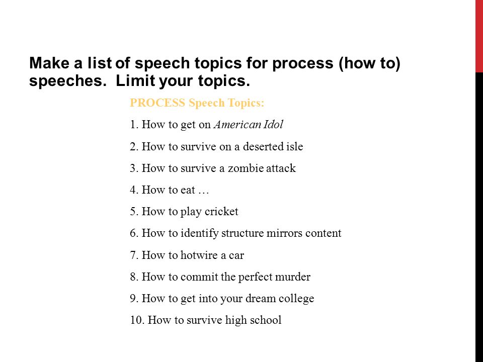 interesting process speech topics