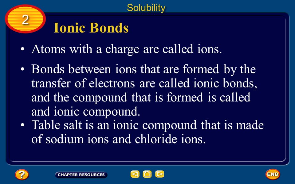 Ionic Bonds 2 Atoms with a charge are called ions.