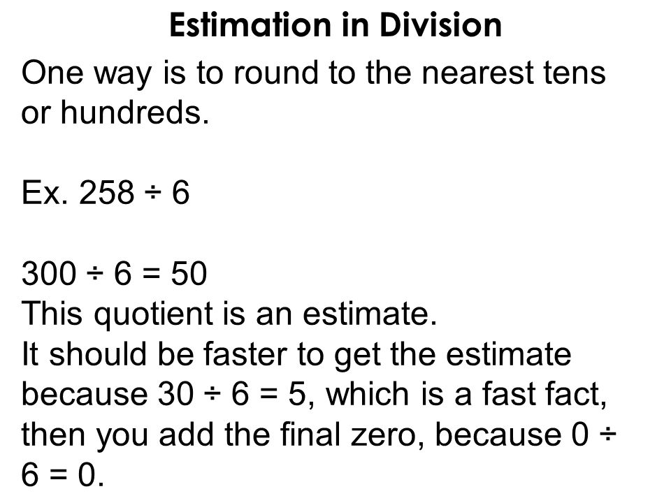 Math 5 Estimating Division - Ppt Download