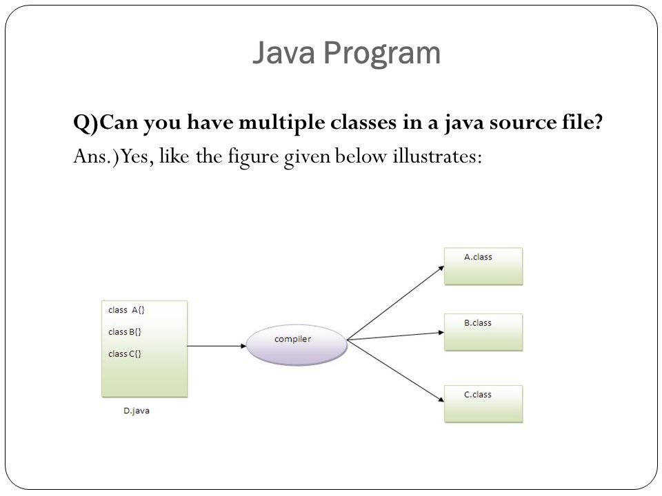 Java Program Q)Can you have multiple classes in a java source file.