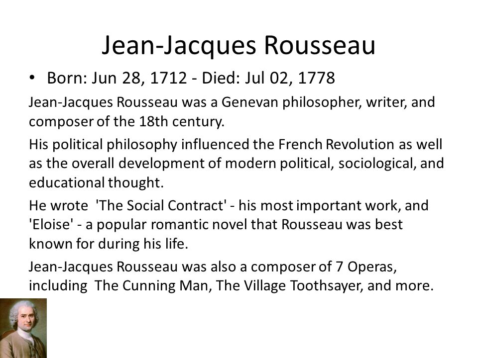 Jean-Jacques Rousseau - ppt download