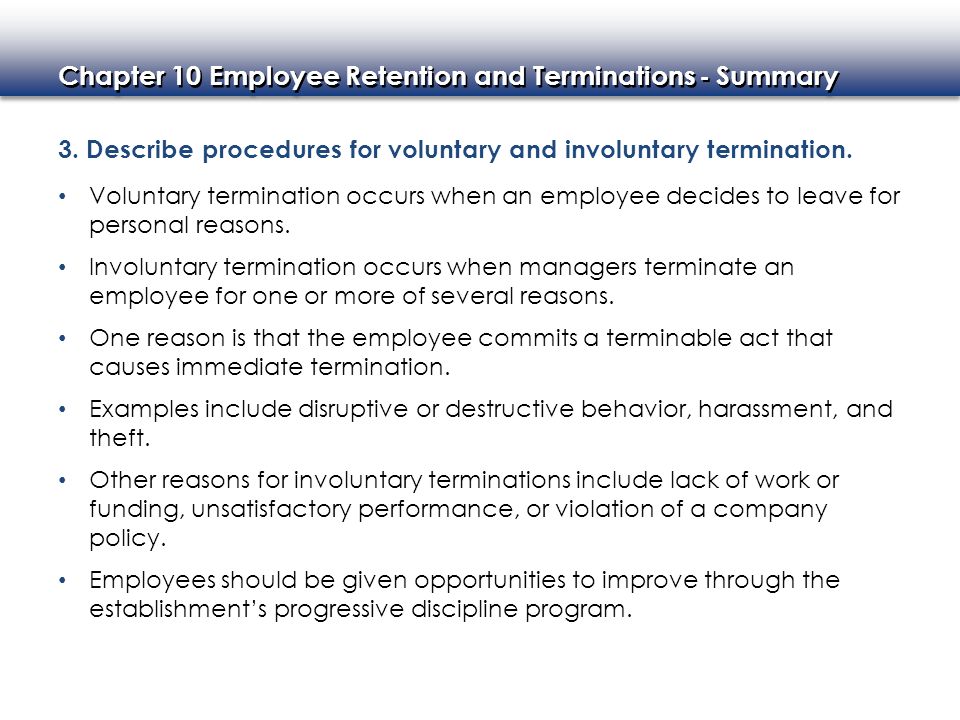 7 Reasons for Involuntary Dismissal