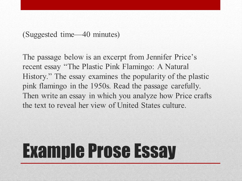 Prose analysis essay