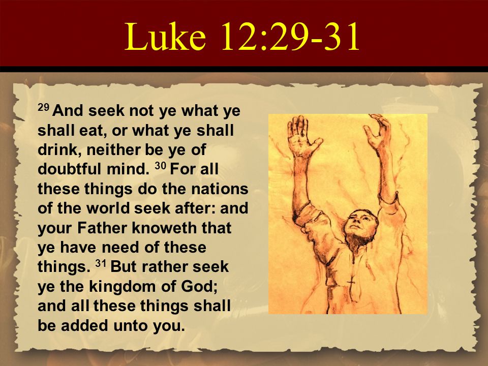 Luke 12:29-31
