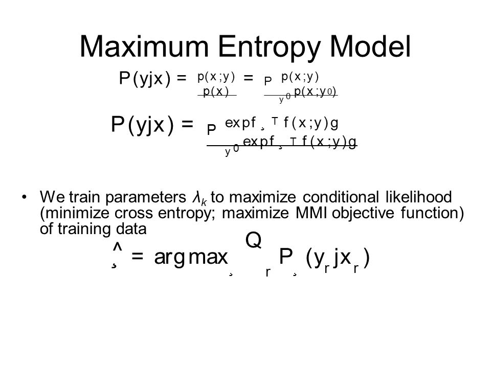 Maximum Entropy Model Bayesian Networks Hmm Markov Random Fields Hidden Segmental Conditional Random Fields Ppt Video Online Download
