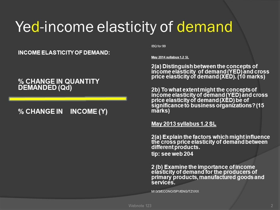 distinguish between price elasticity and income elasticity of demand