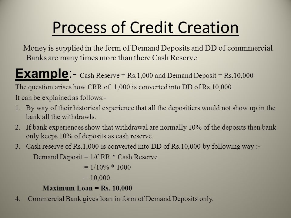 what is credit creation explain it