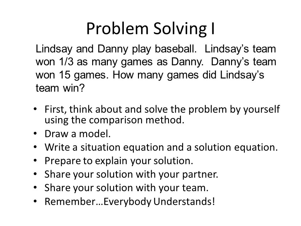 Problem Solving I