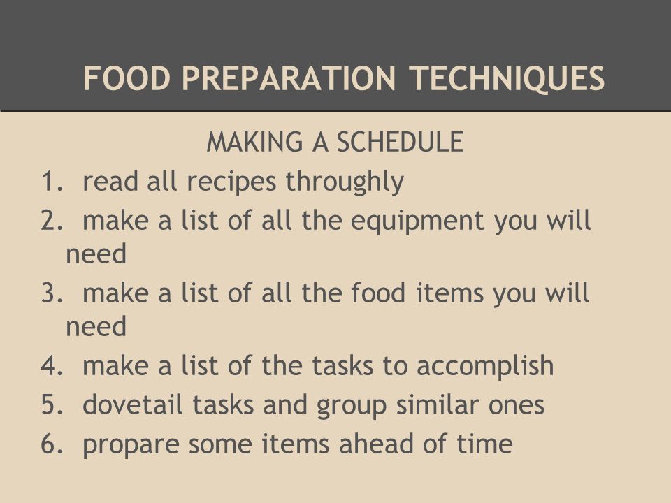 Food Preparation Basics Chapter Ppt Download