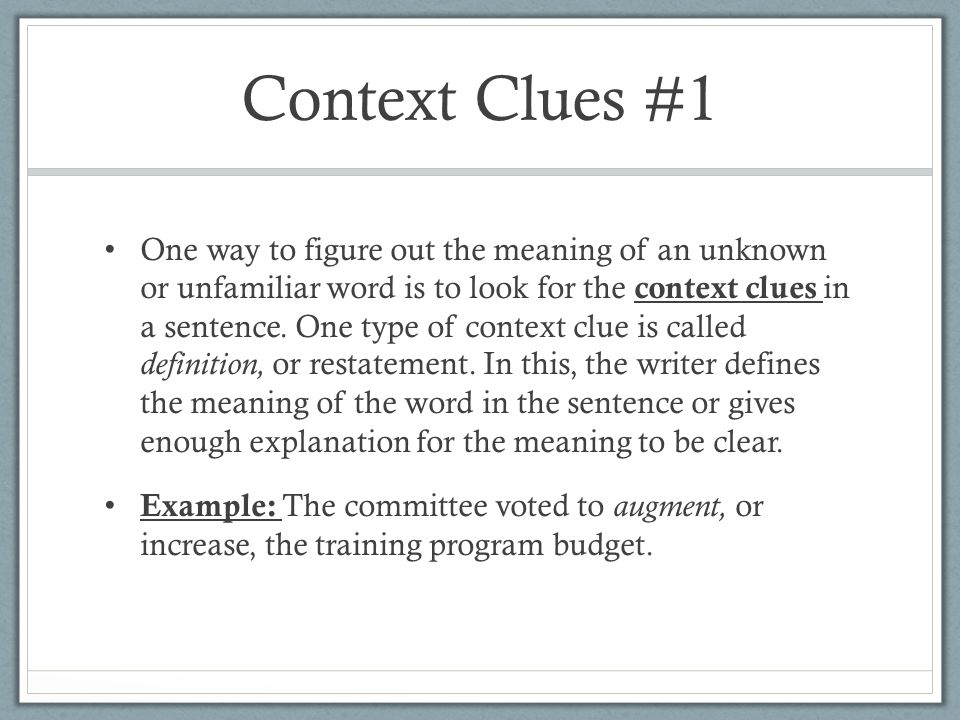 How to Use Context Clues to Build Vocabulary LIST 1 - ppt video