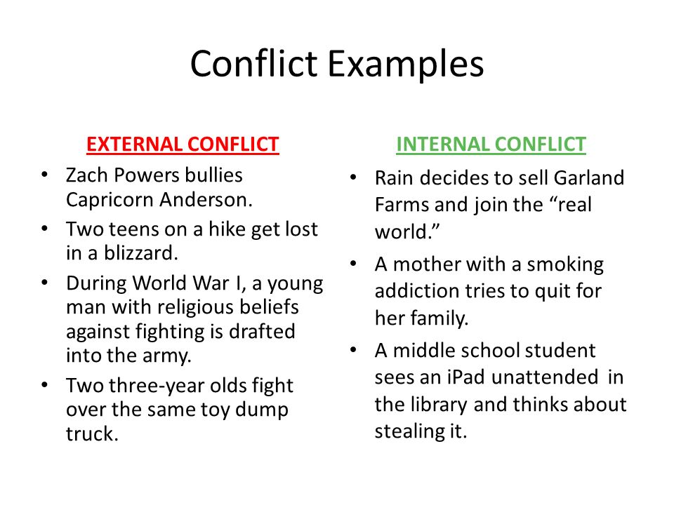 External and Internal Conflict: Examples and Tips