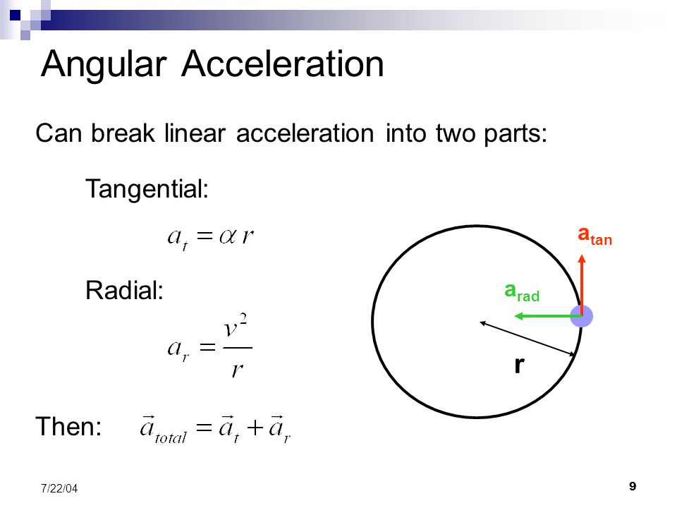 Linear acceleration formula
