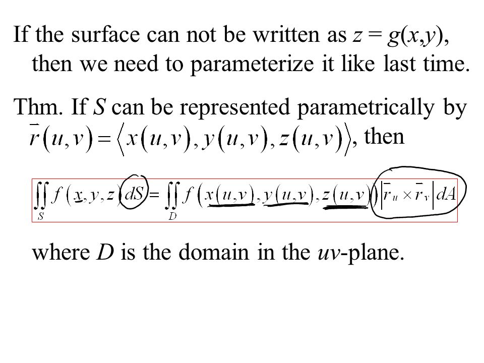 Parametric Surfaces We Can Use Parametric Equations To Describe A Curve Because A Curve Is One Dimensional We Only Need One Parameter If We Want To Ppt Download