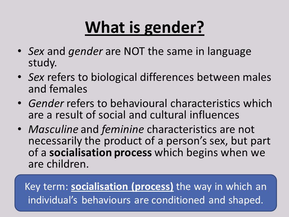 Sex Gender Differences
