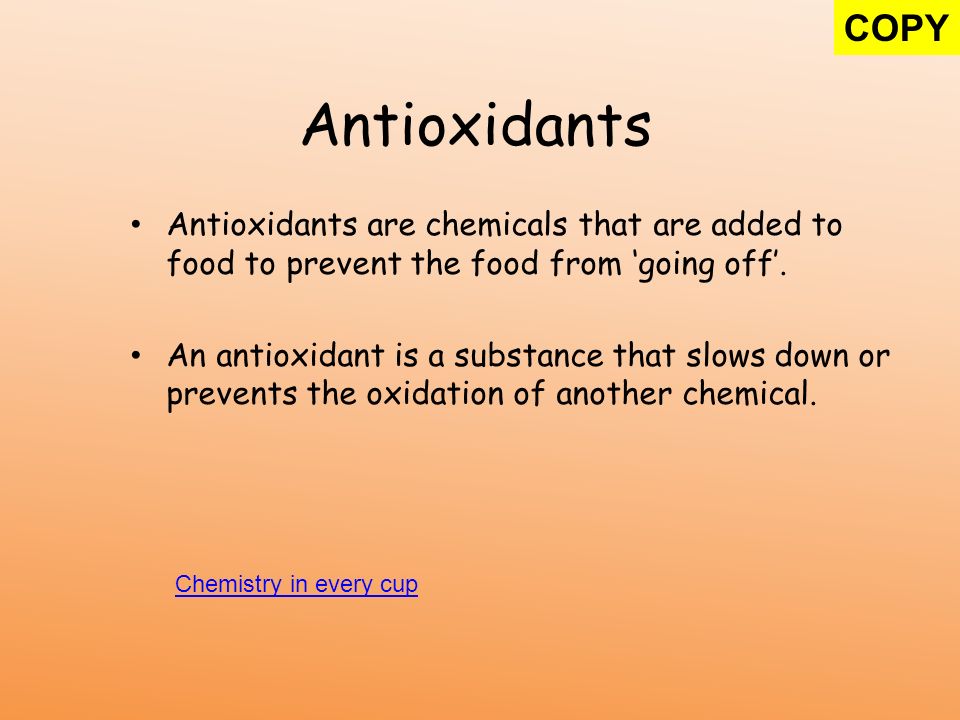 D) The Chemistry Of Cooking And The Oxidation Of Food - Ppt Video Online  Download
